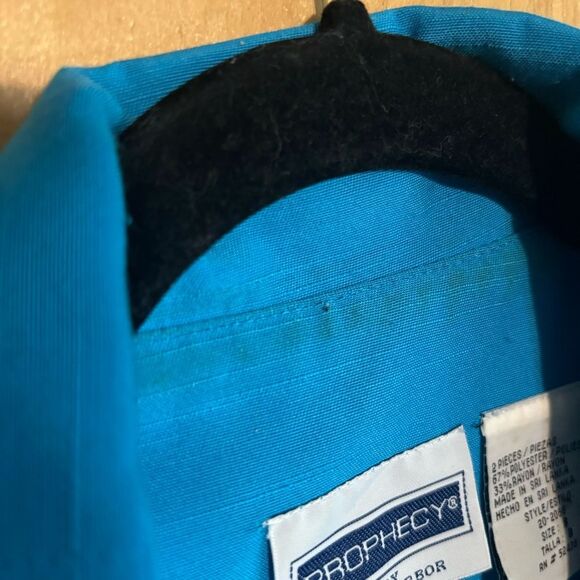 Vintage 80s Prophecy Sag Harbor Short Sleeve Blue Suit Short Sleeve Blazer Sz 8 - Picture 6 of 7